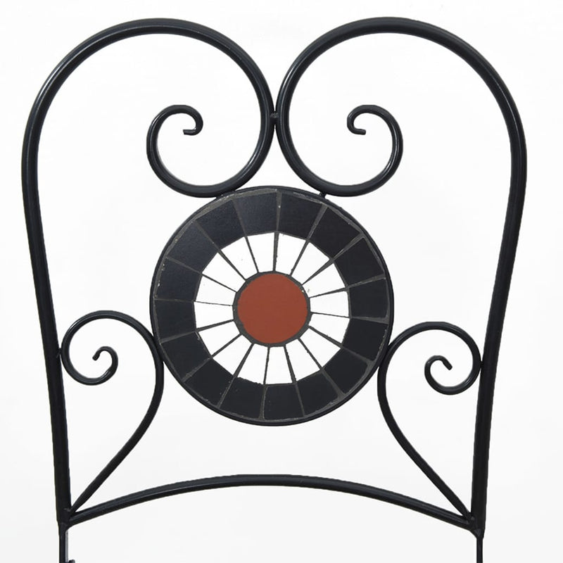 vidaXL 2 db összecsukható terrakotta és fehér kerámia bisztrószék