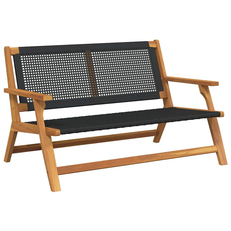 vidaXL Kerti bútor párnával Fekete 122 x 78 x 73 cm Tömör akácfa