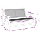 vidaXL Kerti bútor párnával Fekete 122 x 78 x 73 cm Tömör akácfa