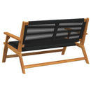 vidaXL Kerti bútor Fekete 122 x 78 x 73 cm Tömör Akácfa