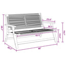 vidaXL Kerti bútor Fekete 78 x 122 x 73cm Tömör akácfa