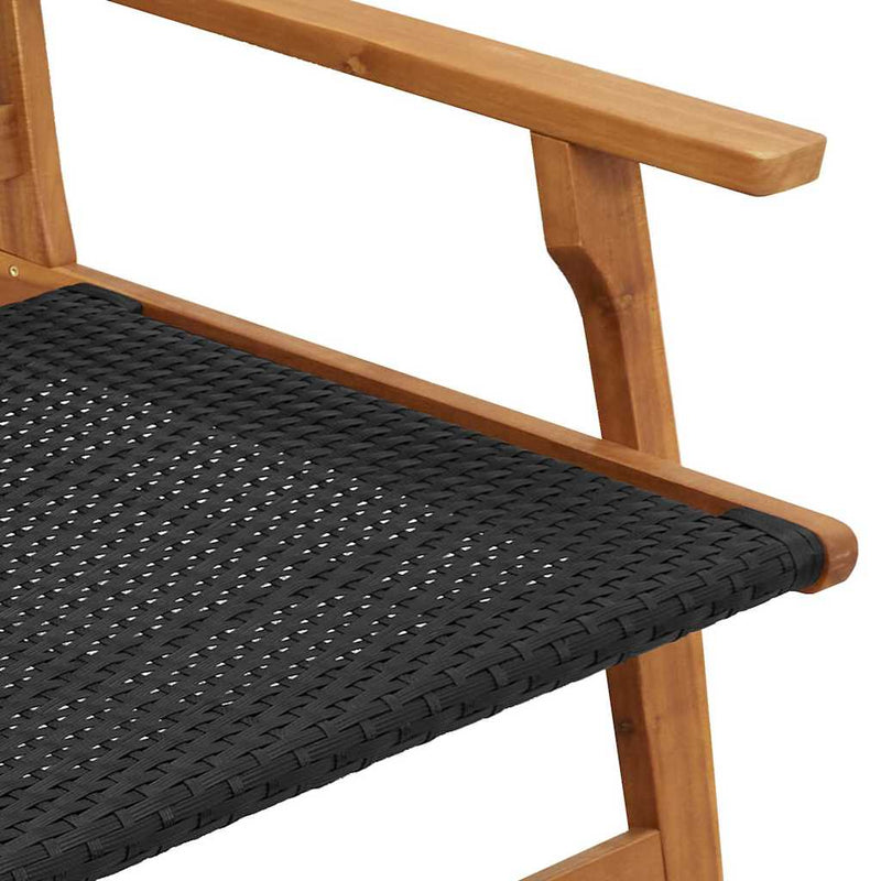 vidaXL Kerti bútor 2 pcs Fekete 67 x 78 x 73 cm Tömör akácfa