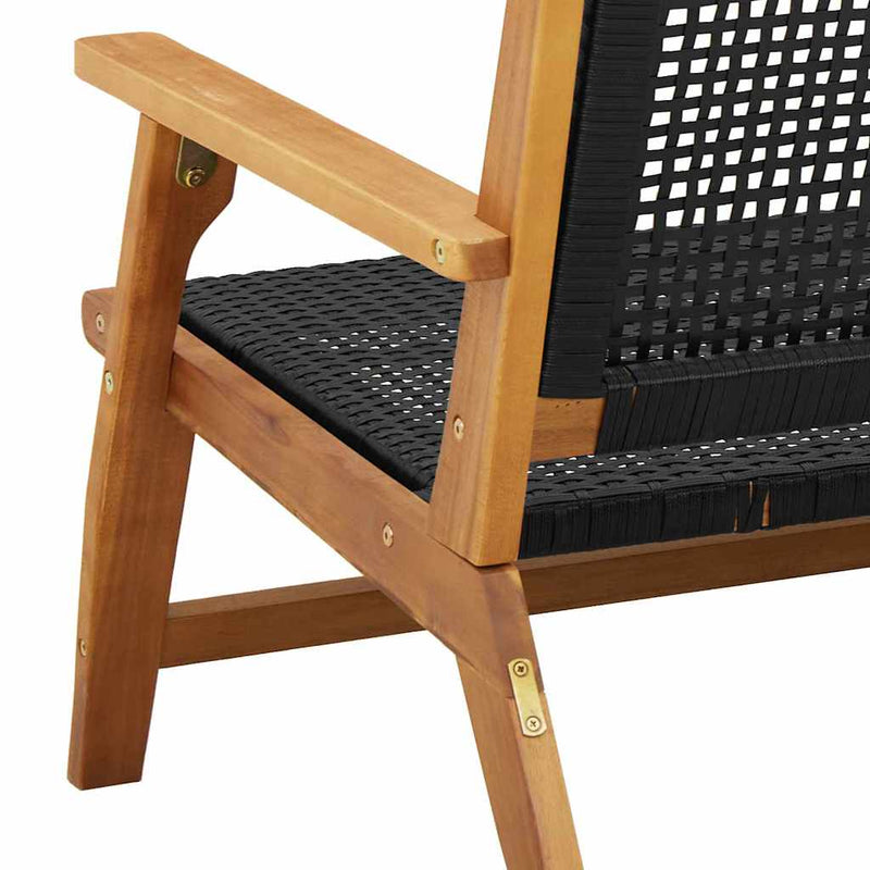 vidaXL Kerti bútor 2 pcs Fekete 67 x 78 x 73 cm Tömör akácfa