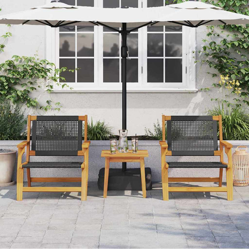vidaXL Kerti bútor 2 pcs Fekete 67 x 78 x 73 cm Tömör akácfa