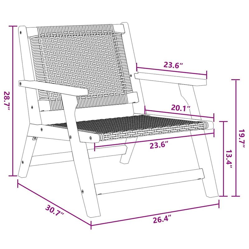 vidaXL Kerti bútor 2 pcs Fekete 67 x 78 x 73 cm Tömör akácfa