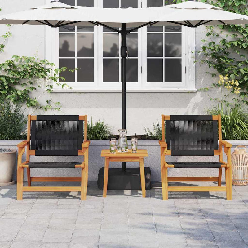 vidaXL Kerti bútor 2 pcs Fekete 78 x 67 x 73cm Tömör akácfa