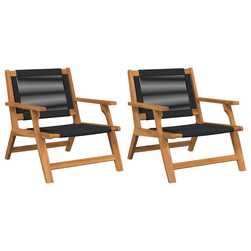 vidaXL Kerti bútor 2 pcs Fekete 78 x 67 x 73cm Tömör akácfa