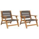 vidaXL Kerti bútor 2 pcs Szürke 67 x 78 x 73 cm Tömör Akácfa
