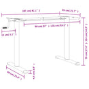 vidaXL fekete acél állóasztalváz (94-135) x 60 x (70-114) cm