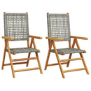 vidaXL 2 db szürke tömör akácfa és polyrattan kerti szék