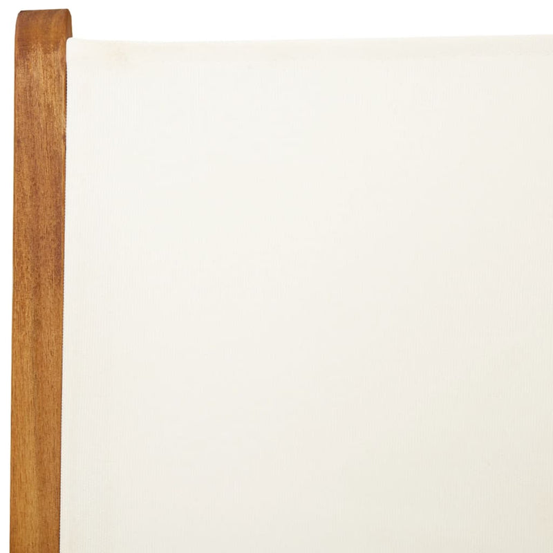 vidaXL 2 db krémfehér tömör akácfa és szövet kerti szék