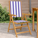vidaXL 2 db kék és fehér tömör akácfa és szövet kerti szék