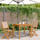 vidaXL 2 db tópszínű tömör akácfa és szövet kerti szék