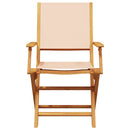 vidaXL 2 db bézs tömör akácfa és szövet kerti szék