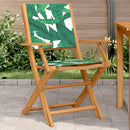 vidaXL 2 db levélmintás tömör akácfa és szövet kerti szék