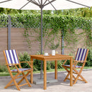 vidaXL 2 db kék és fehér tömör akácfa és szövet kerti szék