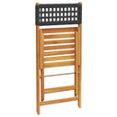 vidaXL 2 db fekete tömör akácfa és polyrattan bisztrószék