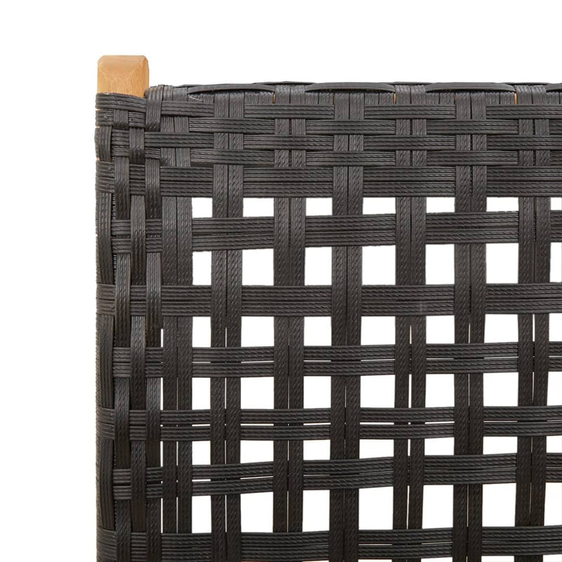 vidaXL 2 db fekete tömör akácfa és polyrattan kerti szék