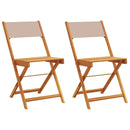 vidaXL 2 db tópszínű tömör akácfa és szövet bisztrószék