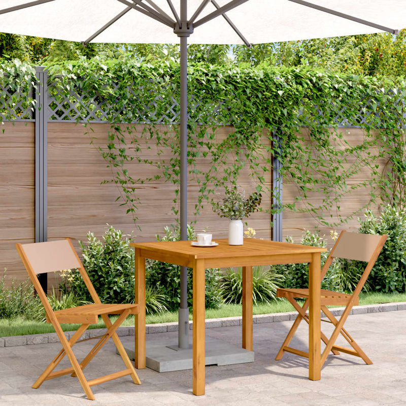 vidaXL 2 db tópszínű tömör akácfa és szövet bisztrószék