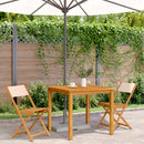 vidaXL 2 db bézs tömör akácfa és szövet bisztrószék