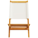 vidaXL 2 db krémfehér tömör akácfa és szövet kerti szék