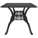 vidaXL fekete öntött alumínium kerti asztal 150 x 90 x 72 cm