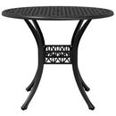 vidaXL fekete öntött alumínium kerti asztal Ø90x75 cm
