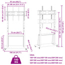 vidaXL görgős TV-állvány 32"-90" képernyőhöz max VESA 800x600 mm 100kg