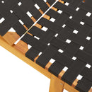 vidaXL fekete tömör akácfa és szövet napozóágy