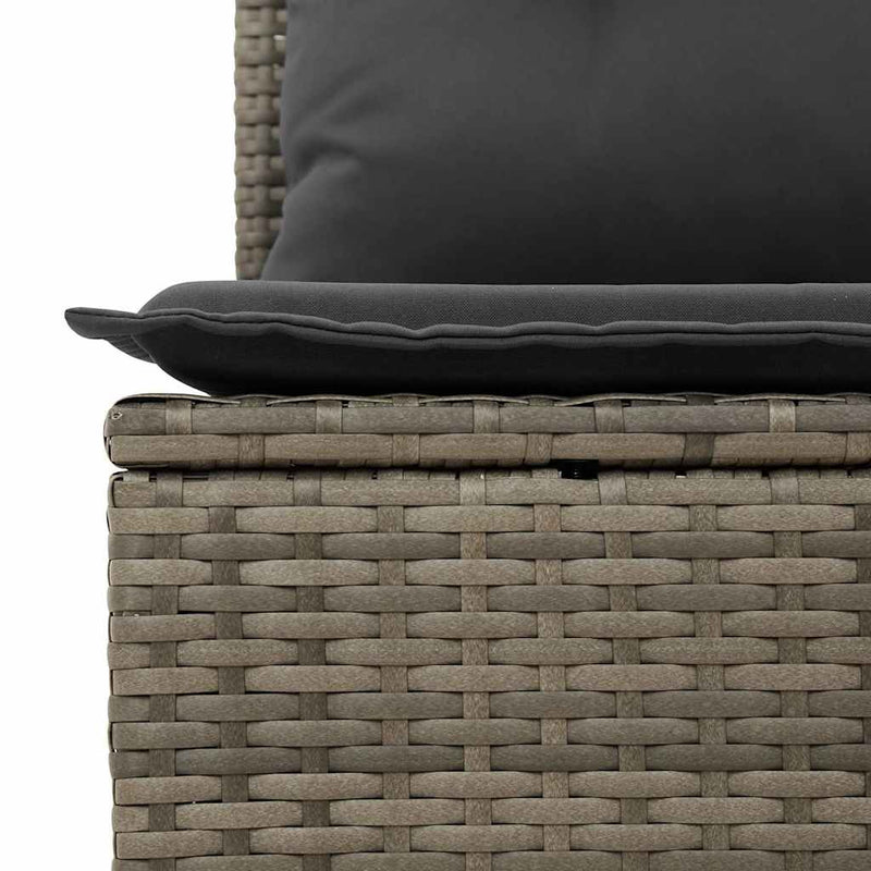 vidaXL szürke polyrattan dönthető kerti pad párnával