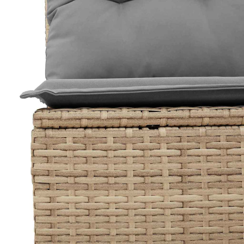 vidaXL bézs polyrattan dönthető kerti pad párnával