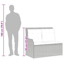 vidaXL szürke polyrattan dönthető kerti pad párnával