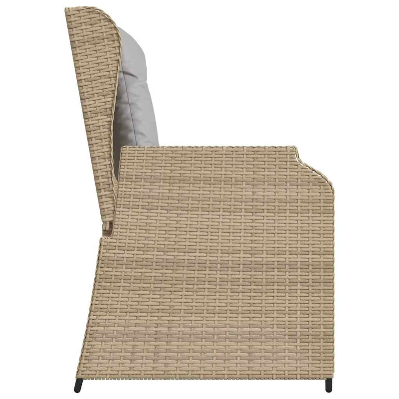 vidaXL bézs polyrattan dönthető kerti pad párnával
