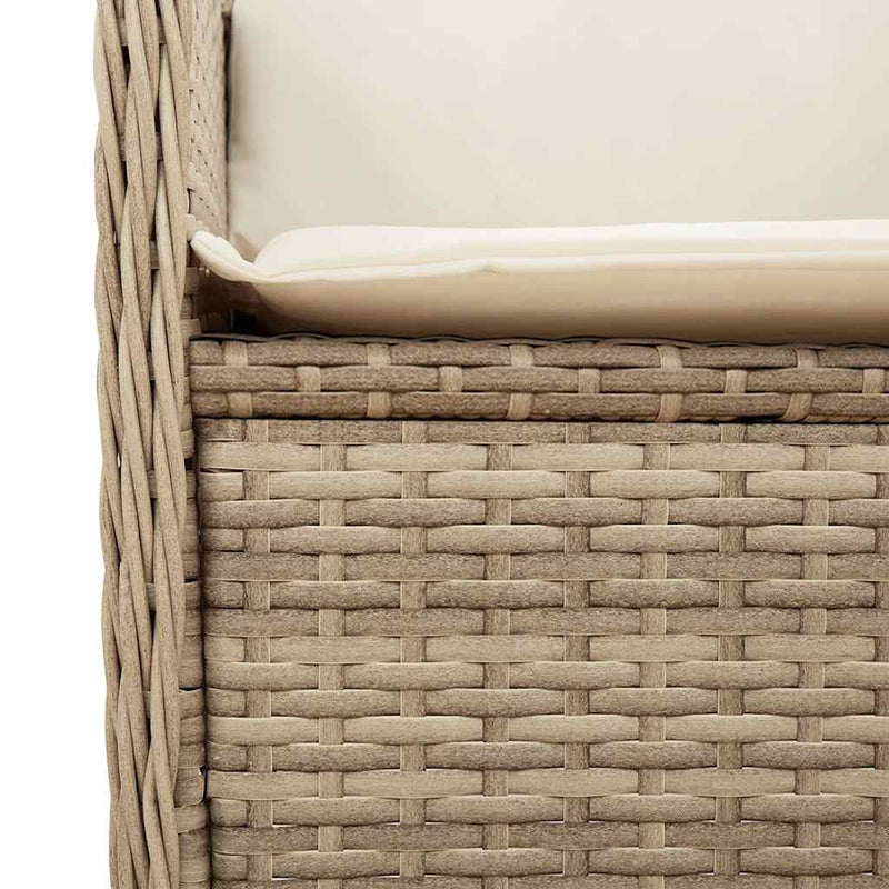 vidaXL bézs polyrattan dönthető kerti pad párnával