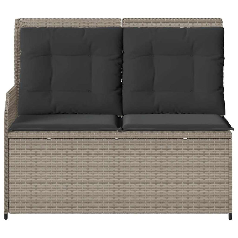 vidaXL világosszürke polyrattan dönthető kerti pad párnával