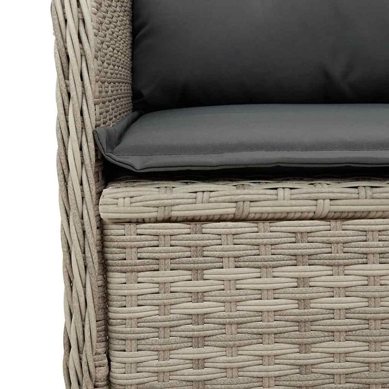 vidaXL világosszürke polyrattan dönthető kerti pad párnával
