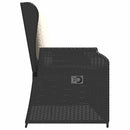 vidaXL fekete polyrattan dönthető kerti pad párnával