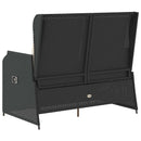 vidaXL fekete polyrattan dönthető kerti pad párnával