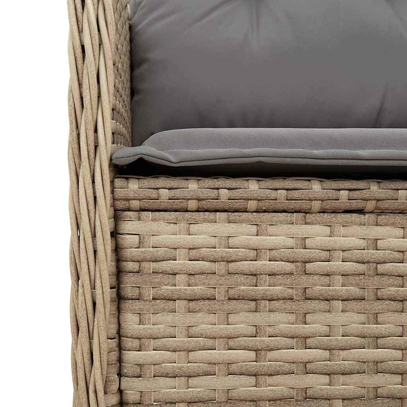 vidaXL bézs polyrattan dönthető kerti pad párnával