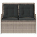 vidaXL világosszürke polyrattan dönthető kerti pad párnával