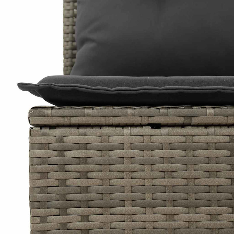 vidaXL szürke polyrattan dönthető kerti pad párnával