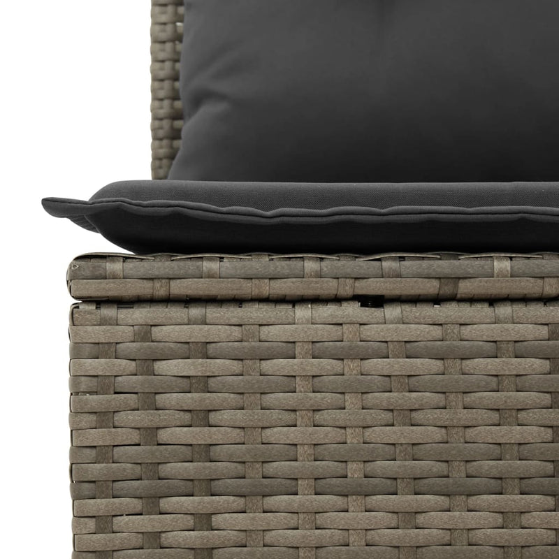 vidaXL szürke polyrattan dönthető kerti kanapé párnákkal