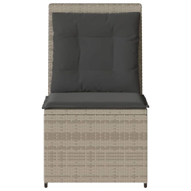 vidaXL világosszürke polyrattan dönthető kerti kanapé párnákkal