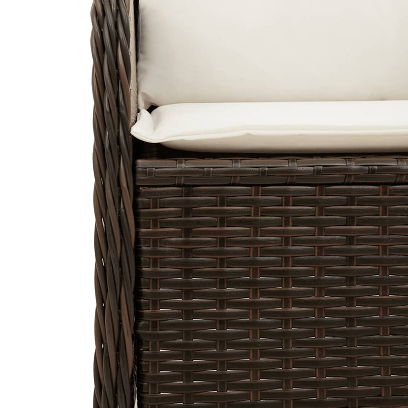 vidaXL barna polyrattan kerti sarokkanapé párnákkal