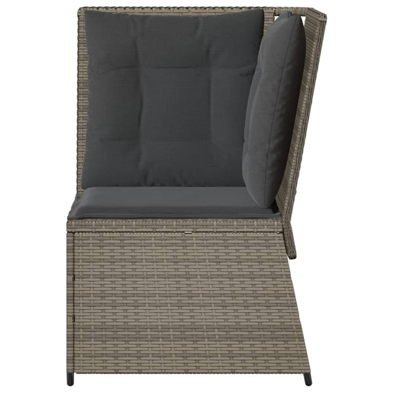 vidaXL szürke polyrattan kerti sarokkanapé párnával