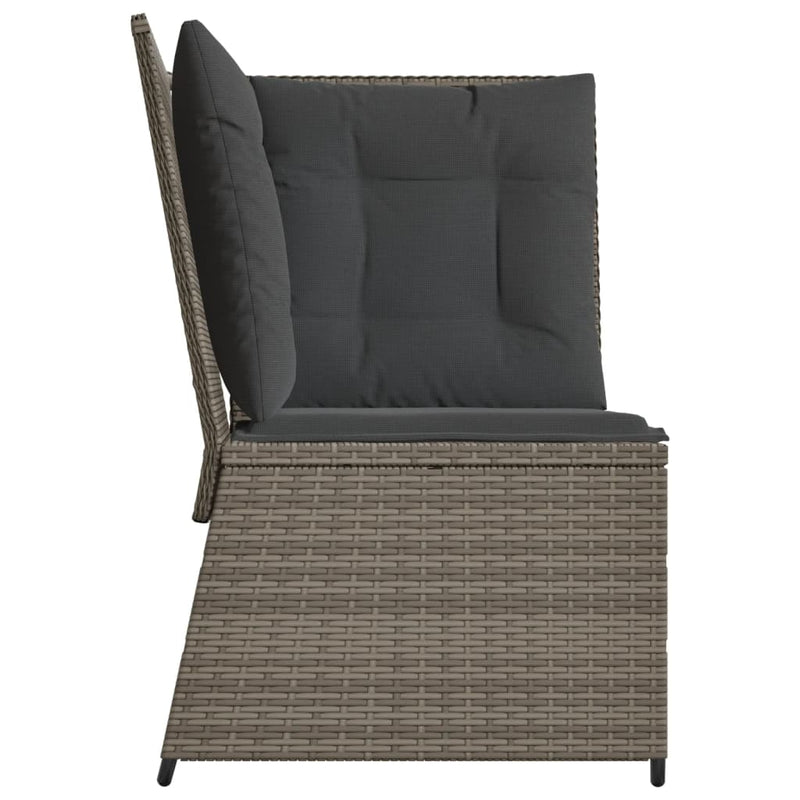 vidaXL szürke polyrattan kerti sarokkanapé párnával