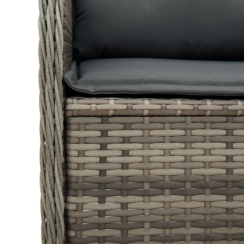 vidaXL szürke polyrattan kerti sarokkanapé párnával