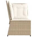 vidaXL bézs polyrattan kerti sarokkanapé párnával