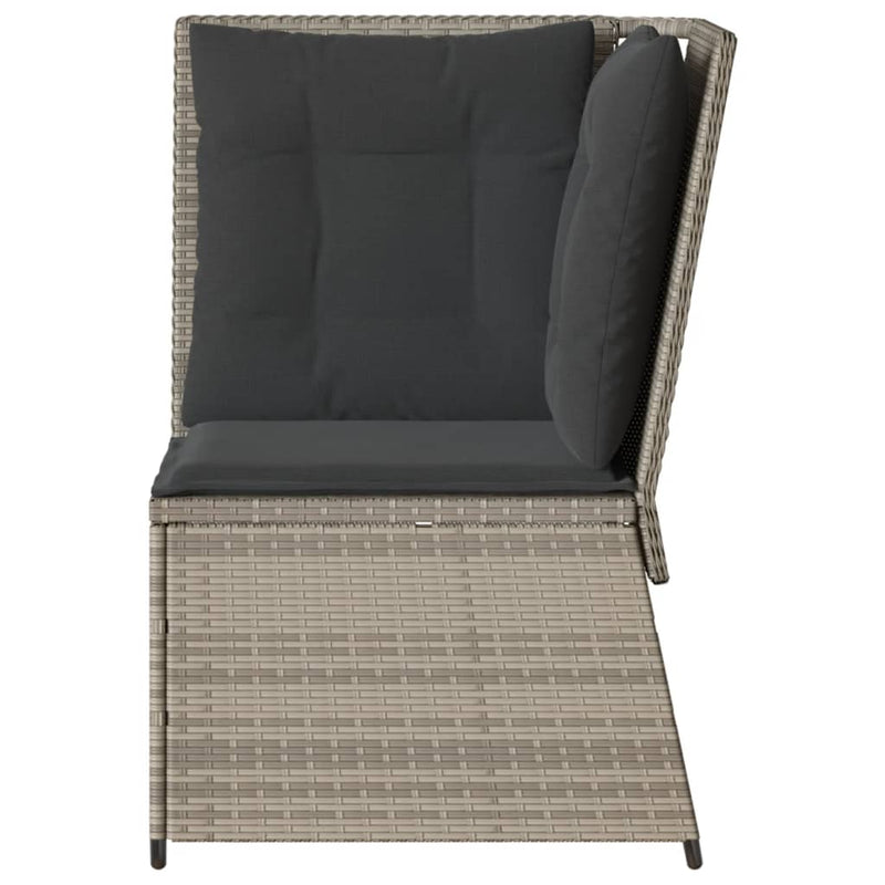 vidaXL világosszürke polyrattan kerti sarokkanapé párnával
